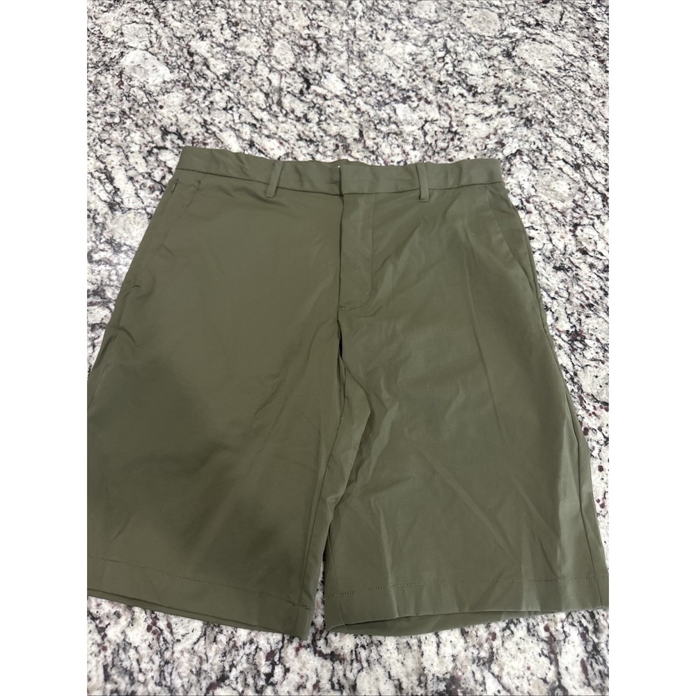 Goodfello & Co Men‎ Flat- Front Forest Green Cotton Shorts 10.5" Inseam Size 32W